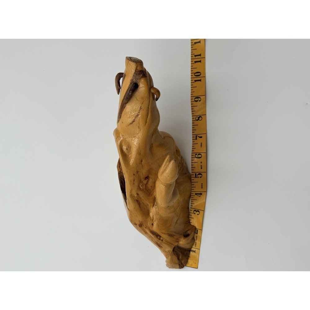 Hand Carved Wood Pig Boar Planter Holder Catchall Bowl Bizarre Folk Art WIERD - Picture 10 of 13